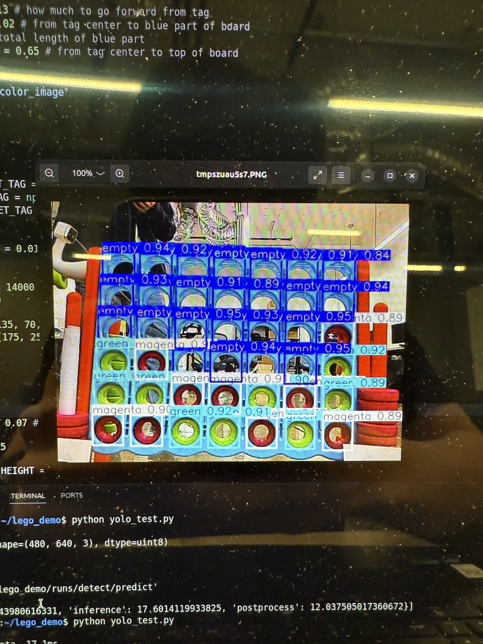 Robot dog Connect 4 setup