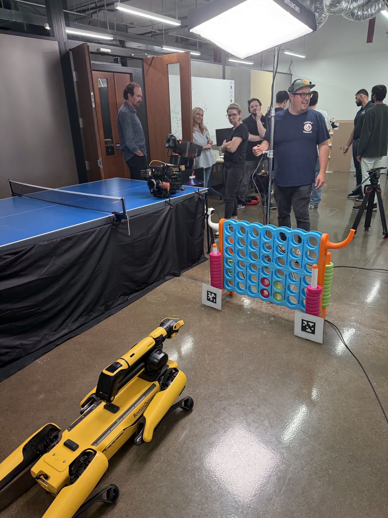 Robot dog Connect 4 setup